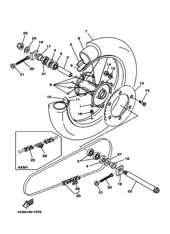 Rear wheel complete assy
