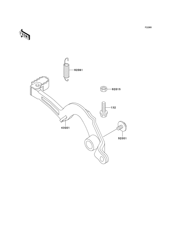 KX500 Педаль тормоза