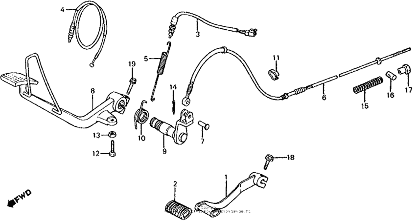 Brake pedal + change pedal