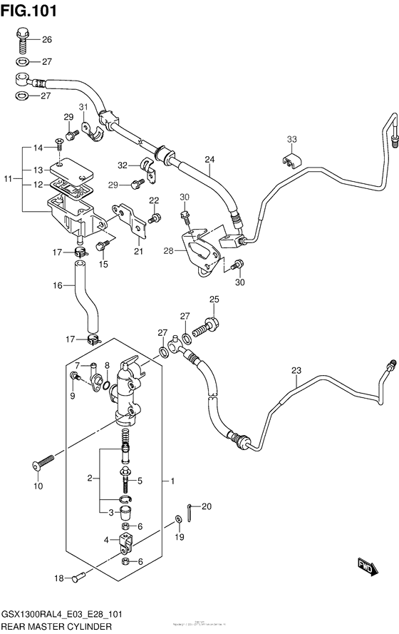 Rear Master Cylinder (Gsx1300Ral4 E28)