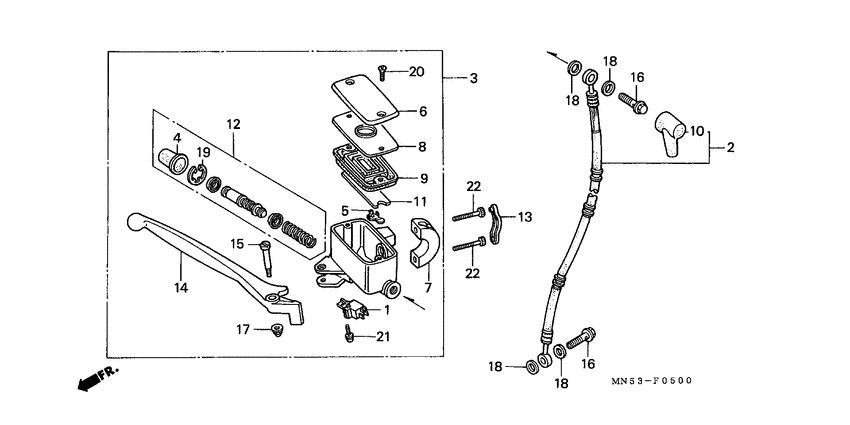 Fr. brake master cylinder