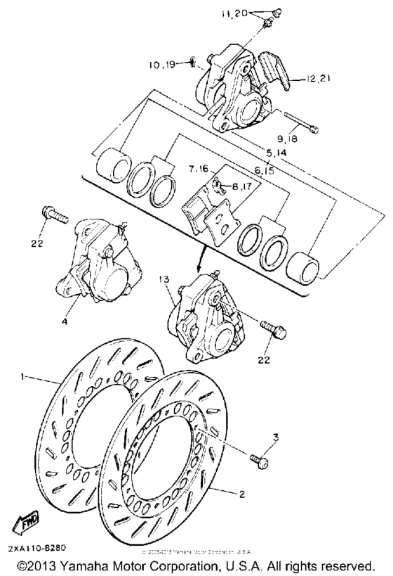 YX600A Передний суппорт