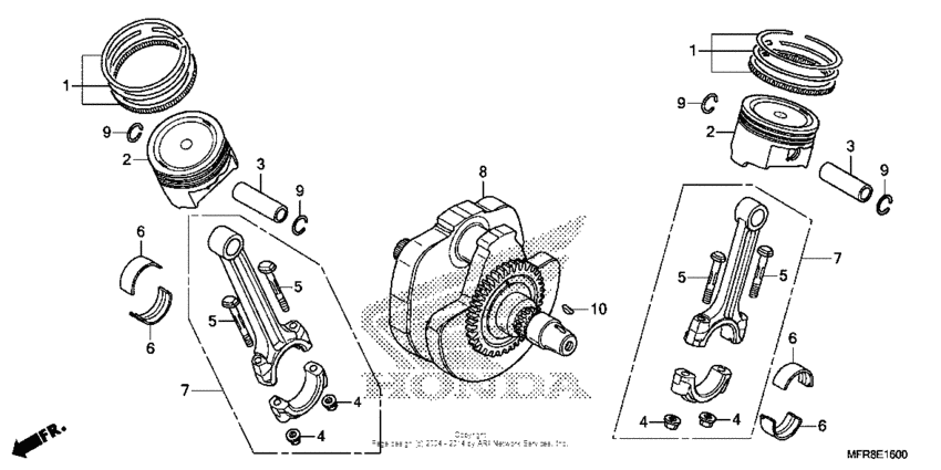VT1300CS Коленчатый вал и поршни