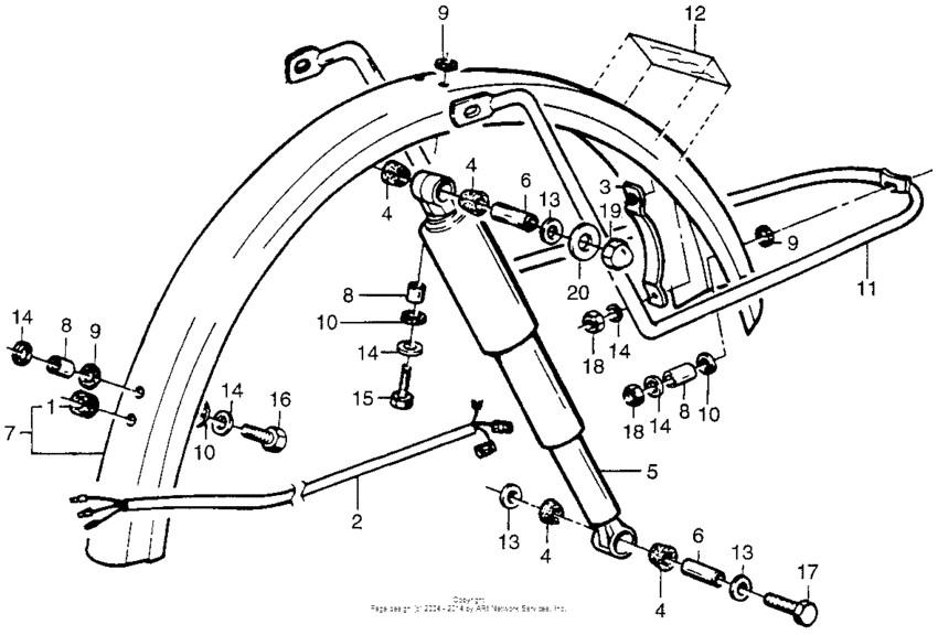 Rear fender + shock absorber