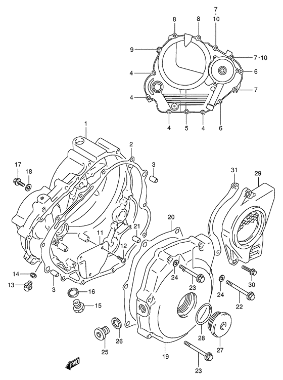 Crankcase cover ass`y  (v