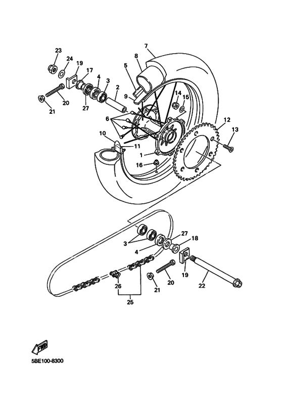 Rear wheel complete assy