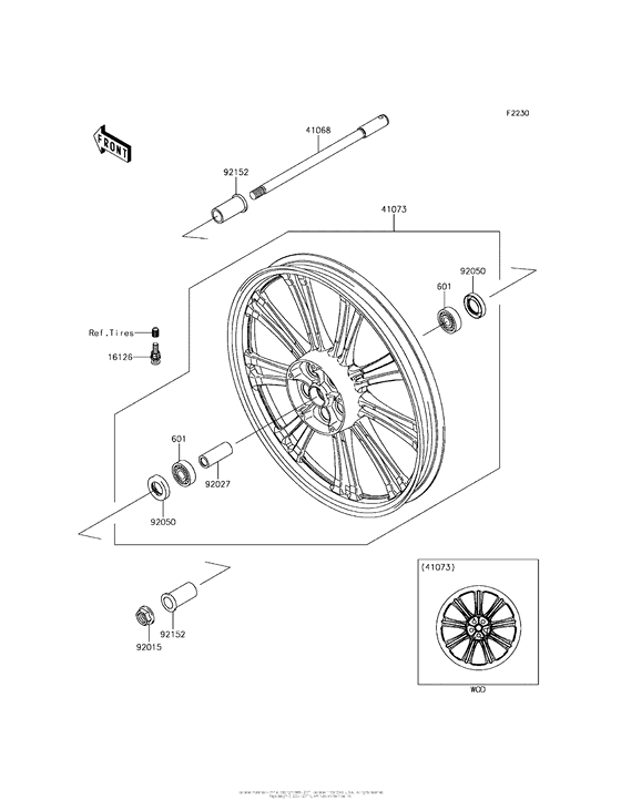 VN900 Переднее колесо