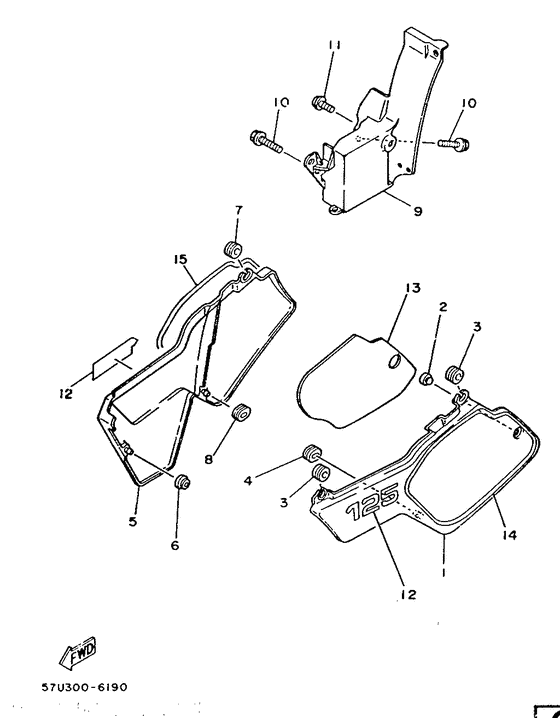 DT125LC Side cover  /  oil tank