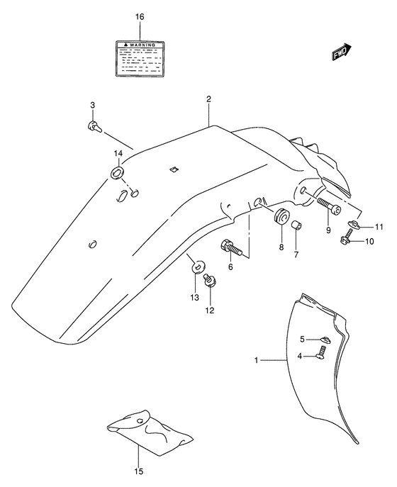 Rear fender - label
