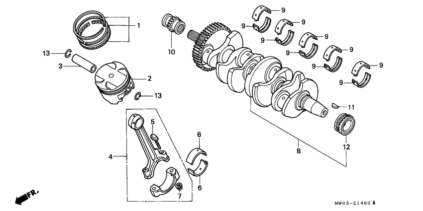 Crankshaft/piston