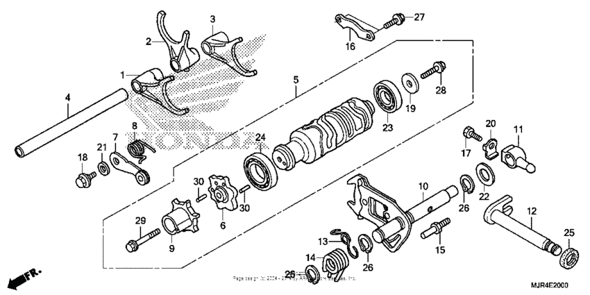 Shift drum + shift fork