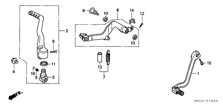 Change pedal/brake pedal/ kick starter arm