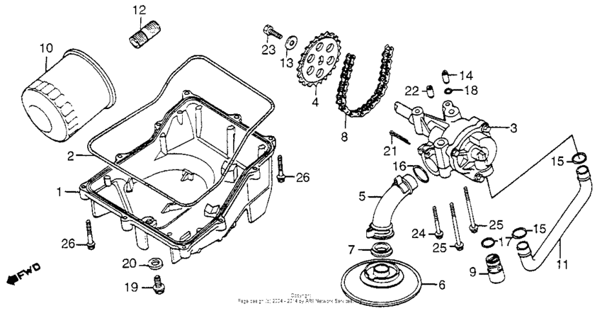 Oil filter + oil pan + oil pump