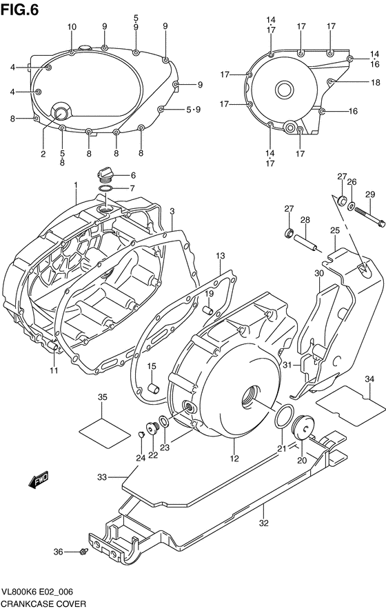 Crankcase cover ass`y  (v