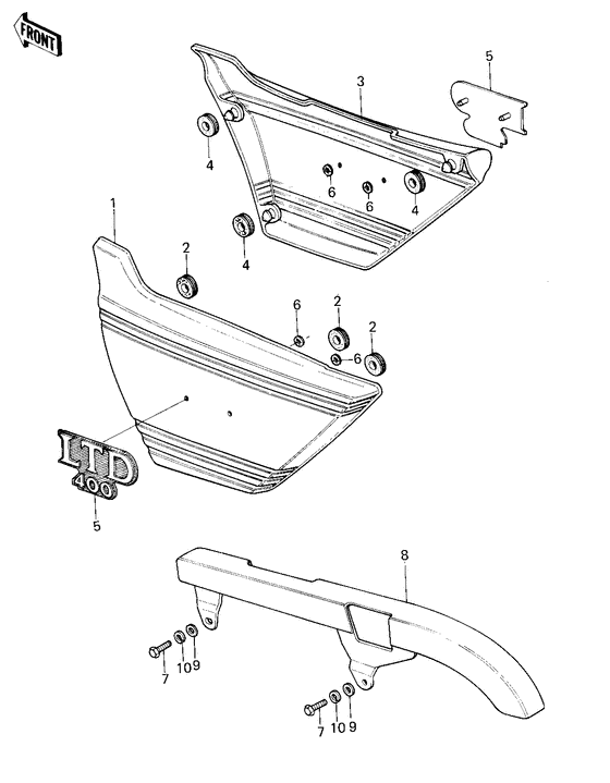 KZ400 Крышка боковая / защита цепи