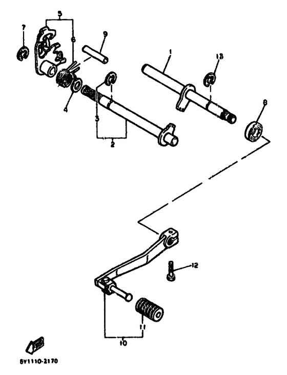 XT550 Shift shaft. pedal