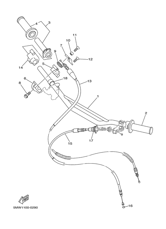 Steering handle. cable