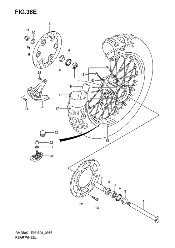 Rear wheel complete assy