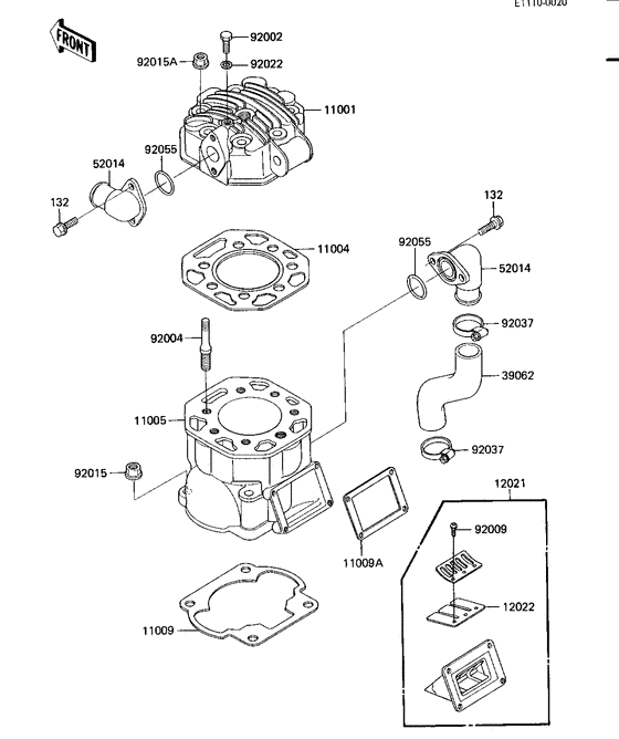 Cylinder head/cylinder/reed valve