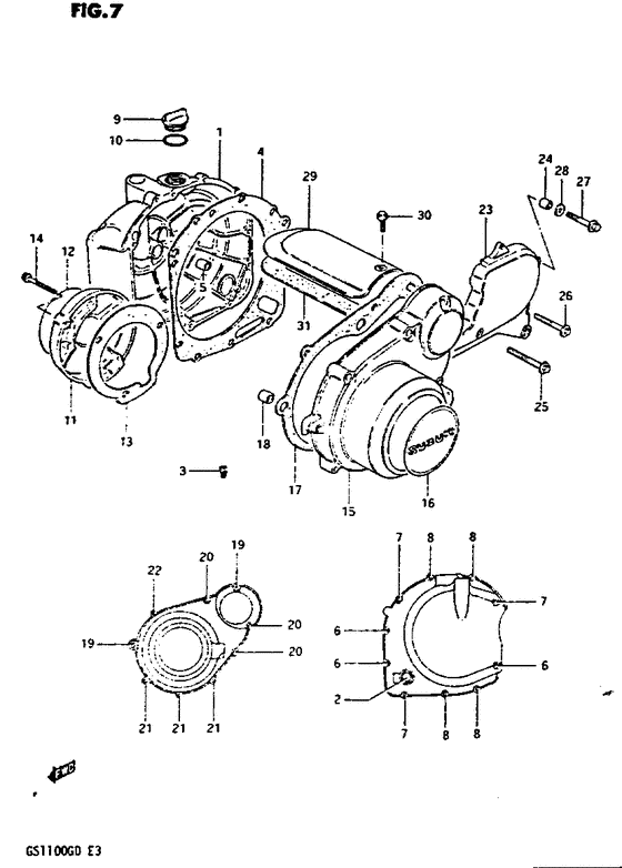 Crankcase cover ass`y  (v