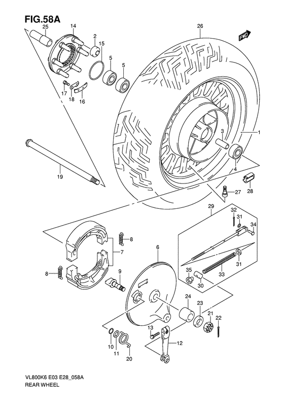 Rear wheel complete assy