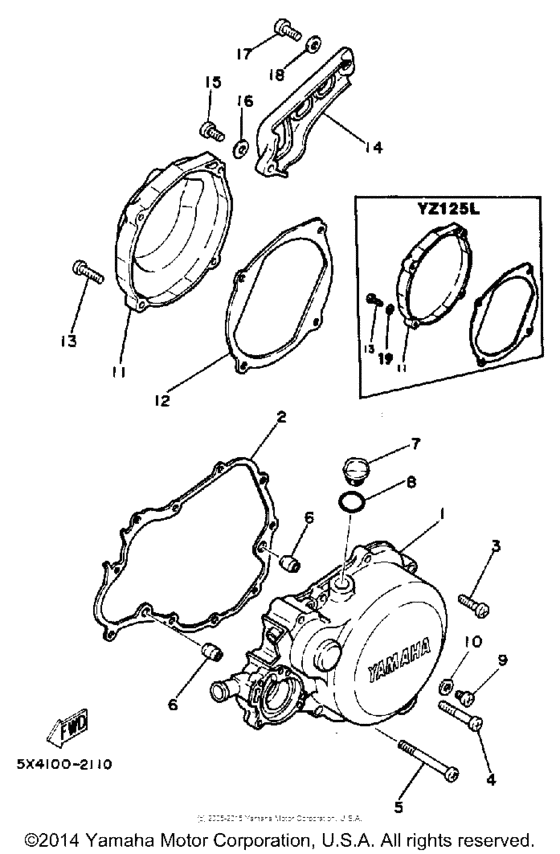 YZ125K Боковые крышки