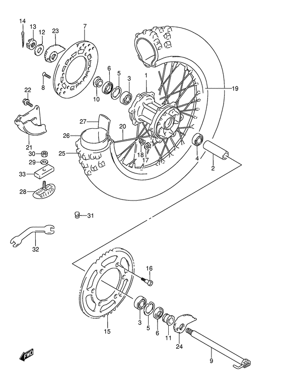 Rear wheel complete assy