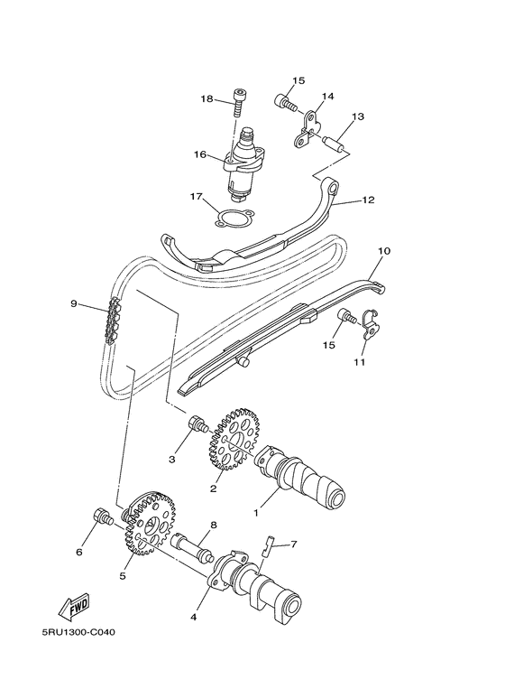 YP400 Arbre a cames & chaine