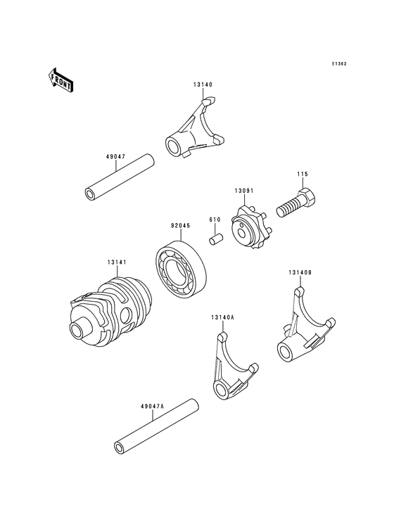  Change drum / shift fork