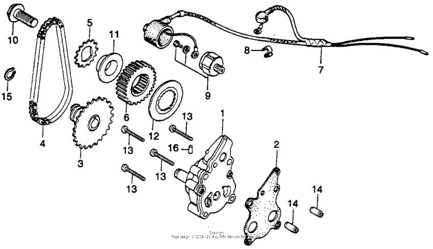 Oil pump + oil pressure switch