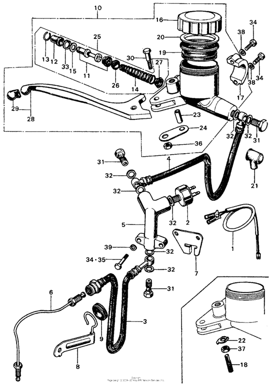 Master cylinder + brake hose