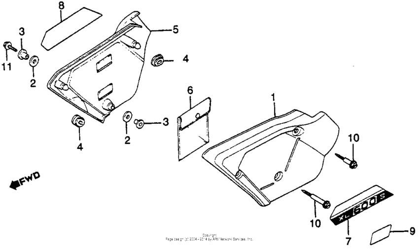 Xl500s side cover 79-81