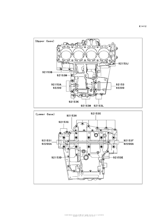 ZX1400 Болты крепления картера