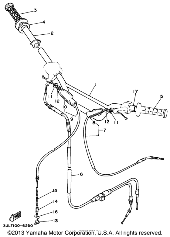 Steering handle - cable