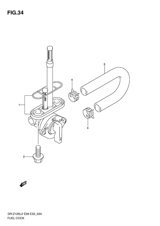 DR-Z125 Топливный кран