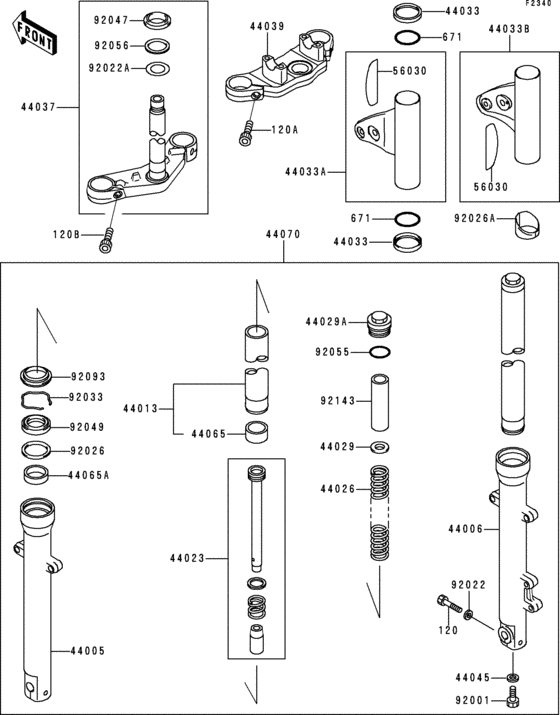 BJ250 Front fork(1 / 2)(-bj250c-000111)