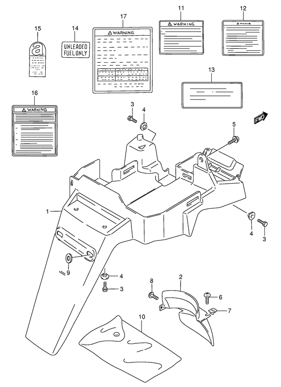 Rear fender - label