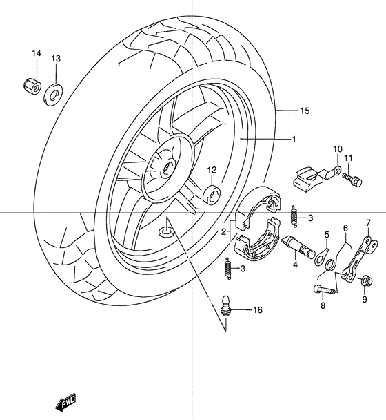 Rear wheel complete assy