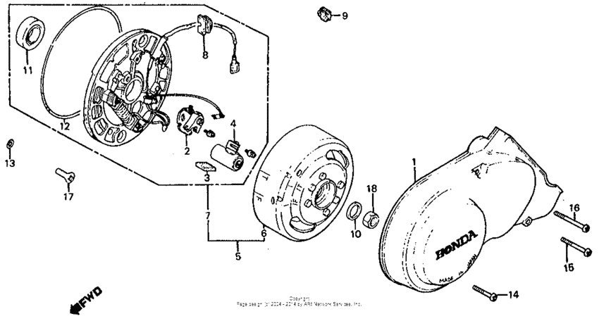 Alternator left crankcase cover