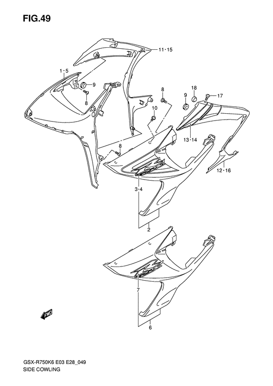 GSX-R750 Side cowling