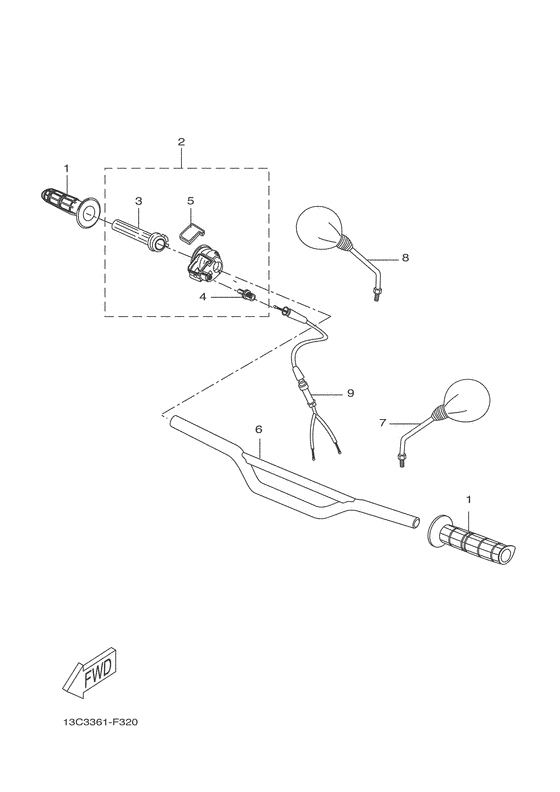 Steering handle & cable
