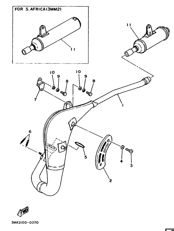 YZ80A Выхлопная система