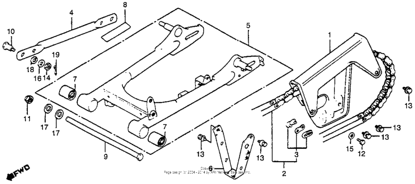 Swingarm + chain case 80-84