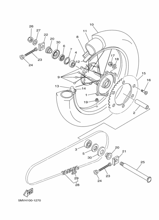 Rear wheel complete assy