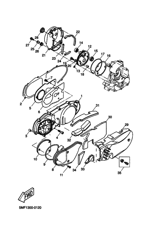 Crankcase cover ass`y  (v