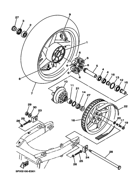 Rear wheel complete assy