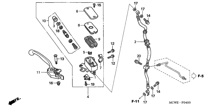 Fr. brake master cylinder