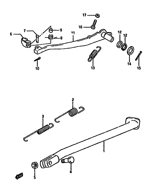 Stand-rear brake