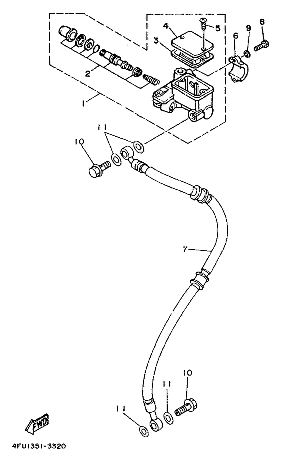 TDR125 Главный тормозной цилиндр