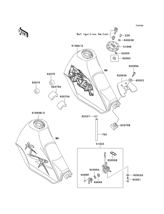 Fuel tank(1/2)(kl250-d11/d12/d13/d14)